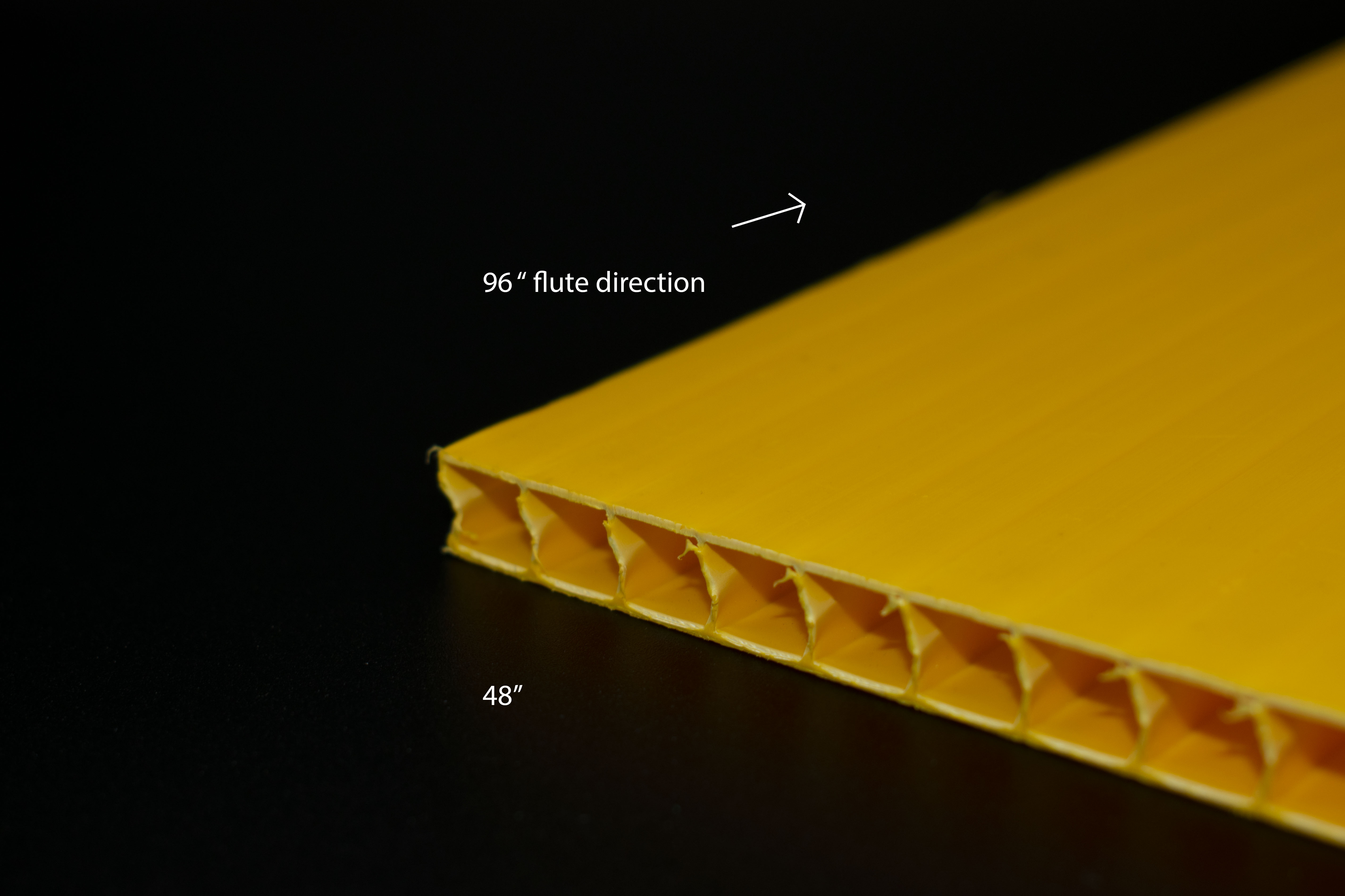 10mm 4x8FT YELLOW CORRUGATED POLYPRO - Fluted Polypro (Cor-X)